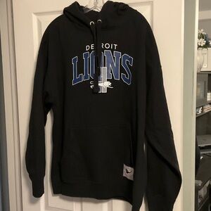 Mitchell & Ness Black and Blue Detroit Lions Hoodie